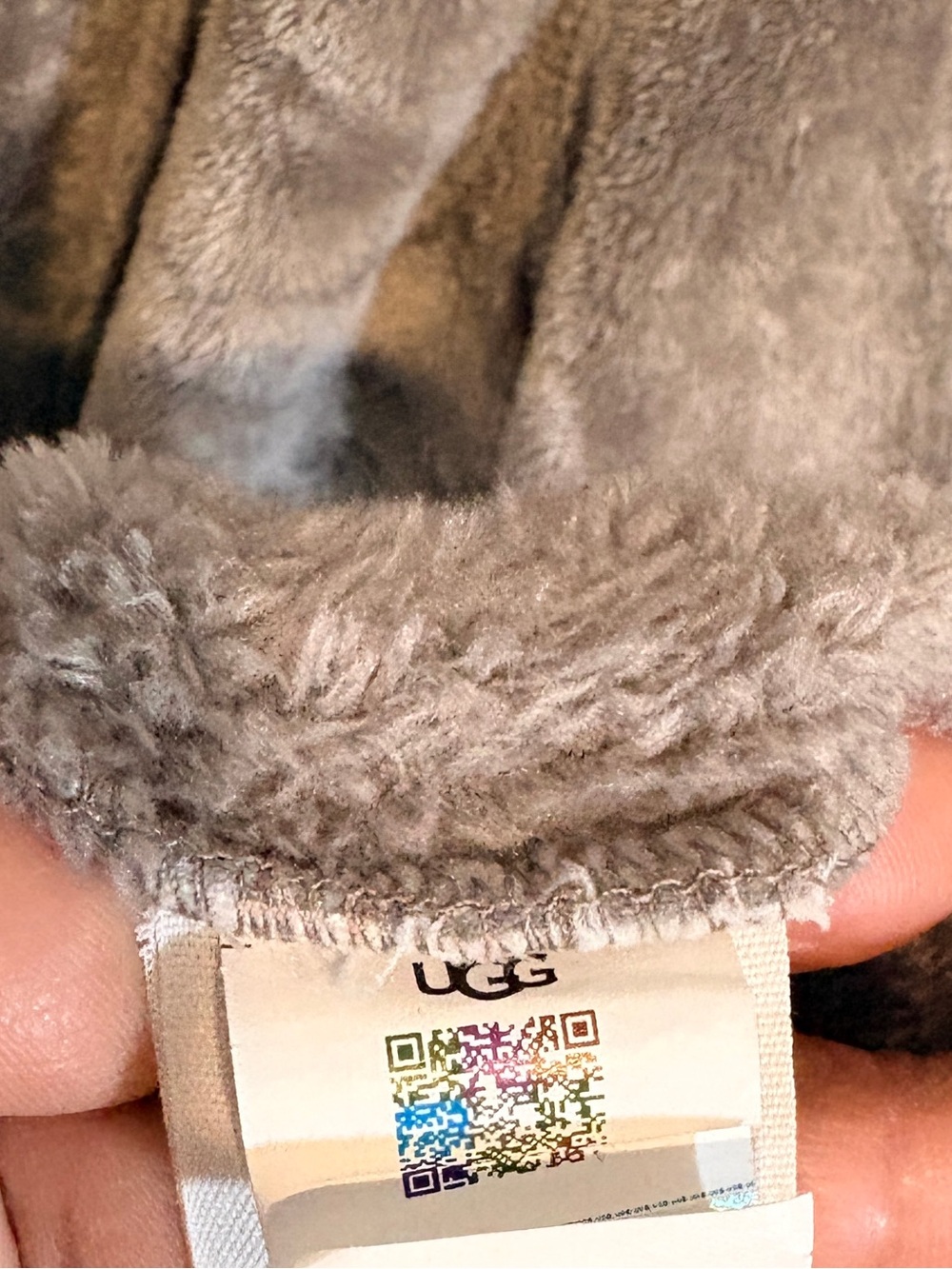 UGG Taupe Plush Robe with Belt - Picture 3 of 7